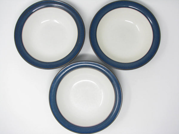 edgebrookhouse Vintage Denby Off-White with Blue Stoneware Bowls - 3 Pieces