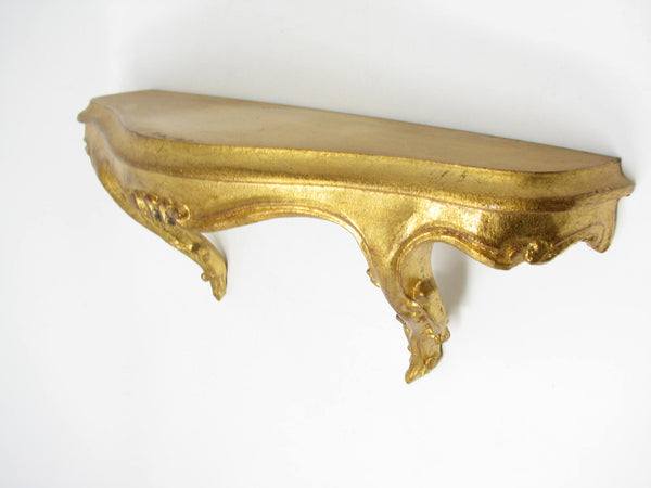 edgebrookhouse Vintage Florentine Small Gilt Wood Shelf Made in Italy