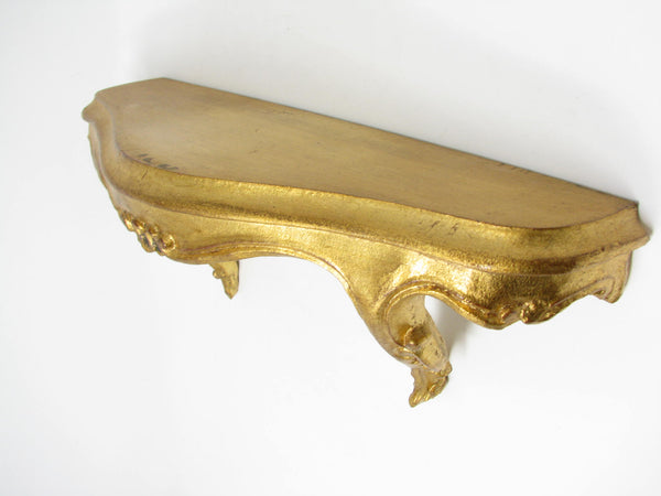 edgebrookhouse Vintage Florentine Small Gilt Wood Shelf Made in Italy