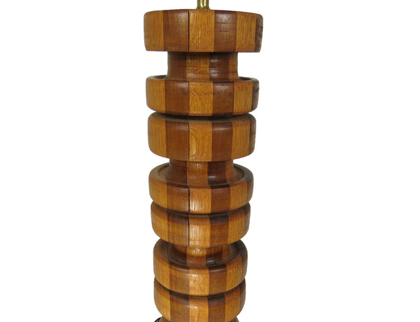 edgebrookhouse - Vintage Mid-Century Hand-Crafted Table Lamp With Stacked Disc Form