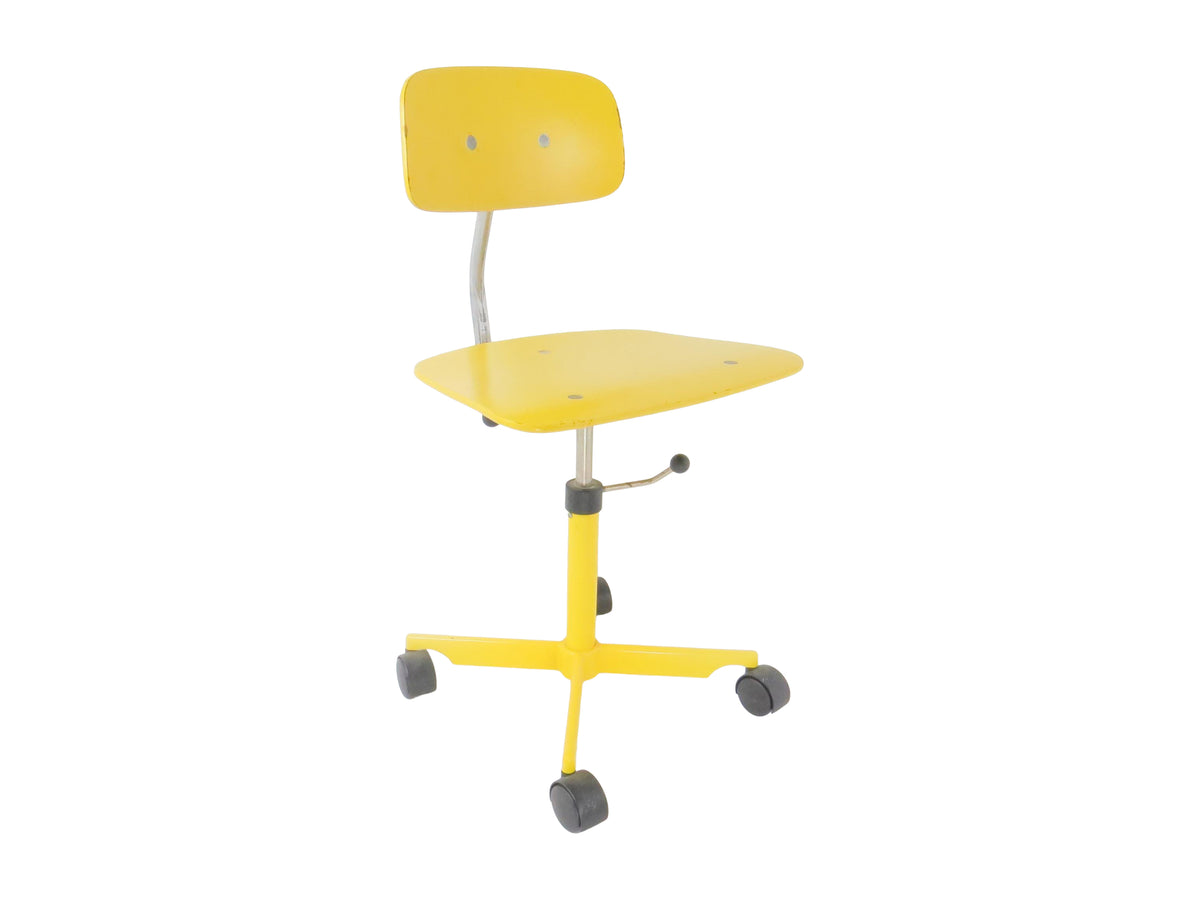 1960s Vintage Jørgen Rasmussen Danish Kevi Yellow Swivel Desk