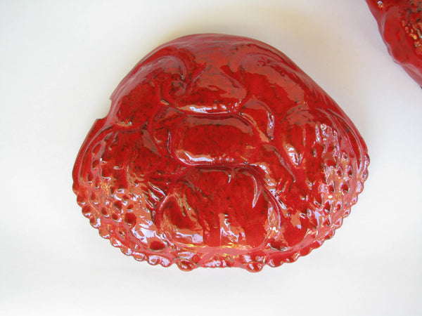 edgebrookhouse - Vintage Monumental Italian Ceramic Red Crab Shaped Soup Tureen Made in Italy