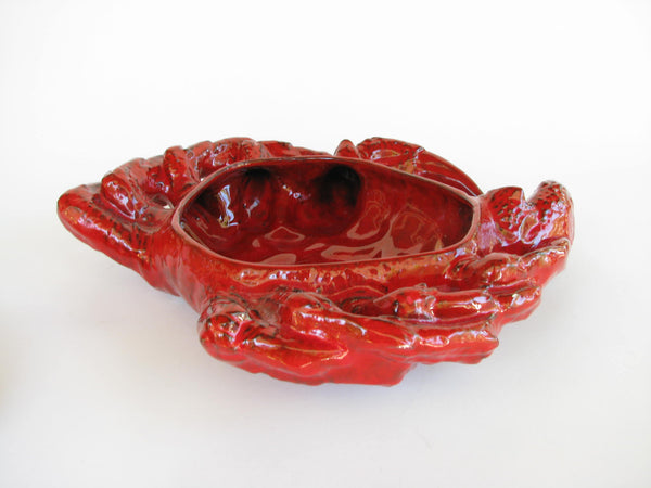 edgebrookhouse - Vintage Monumental Italian Ceramic Red Crab Shaped Soup Tureen Made in Italy