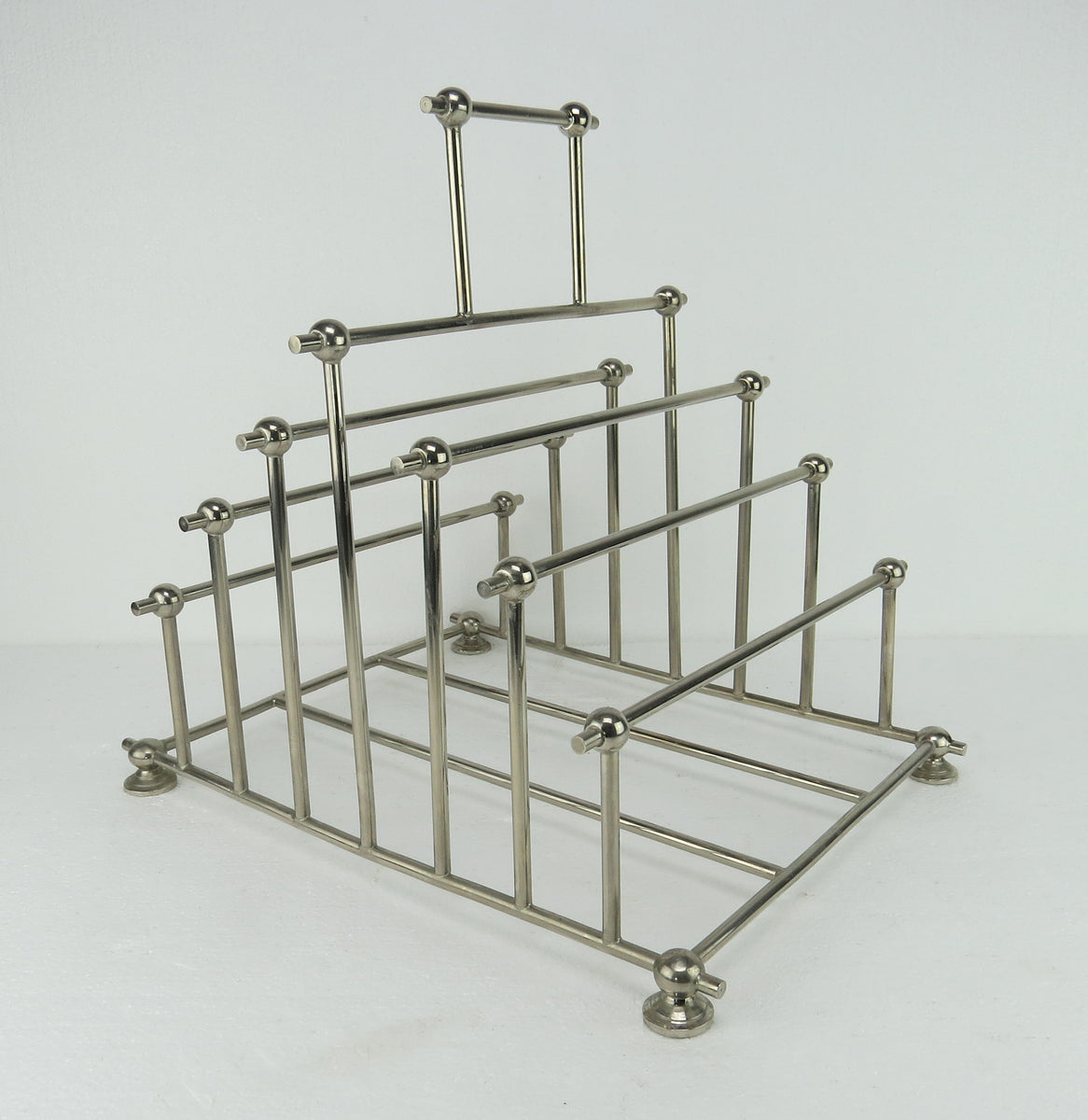 1970s Art Deco Inspired Architectural Chrome Magazine Holder / Rack ...