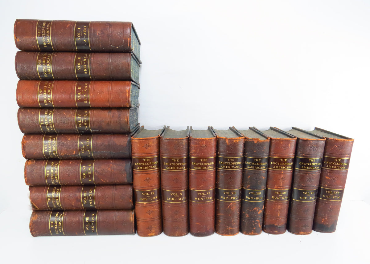 Antique 1903 Leather Bound Encyclopedia Americana - Complete