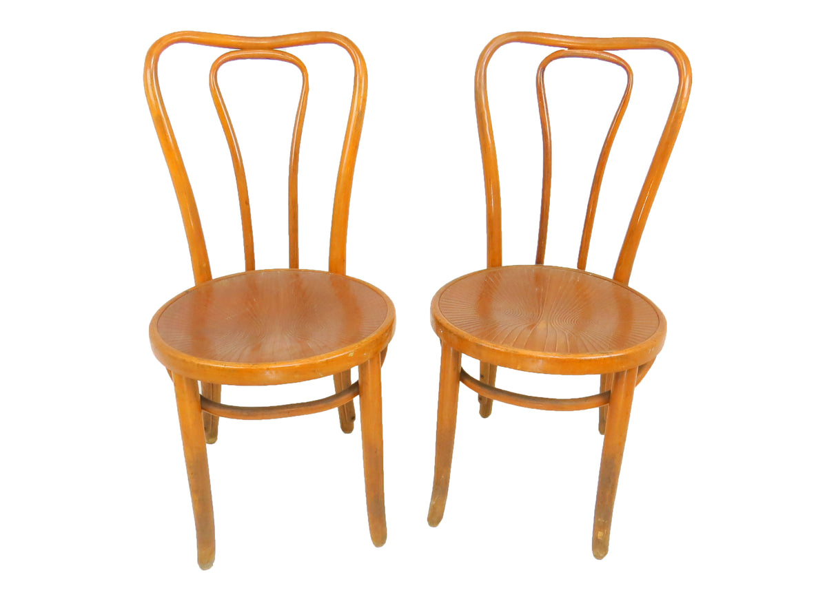 Antique Jacob & Josef Kohn & Mundus Bentwood Side Chairs - a Pair