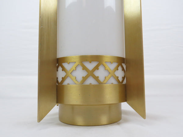 edgebrookhouse - Art Deco Style Brushed Brass and White Acrylic Hanging Pendant Light