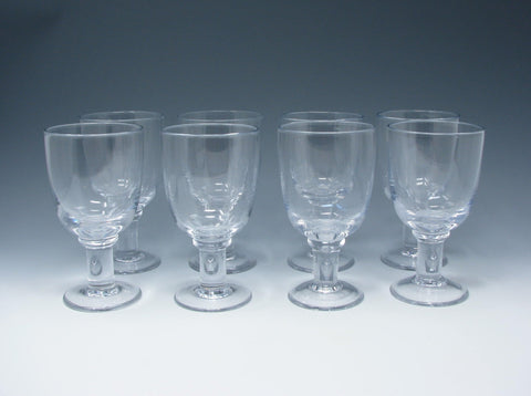 edgebrookhouse - Blown Glass Water or Wine Goblets with Clear Thick Stem - 8 Pieces