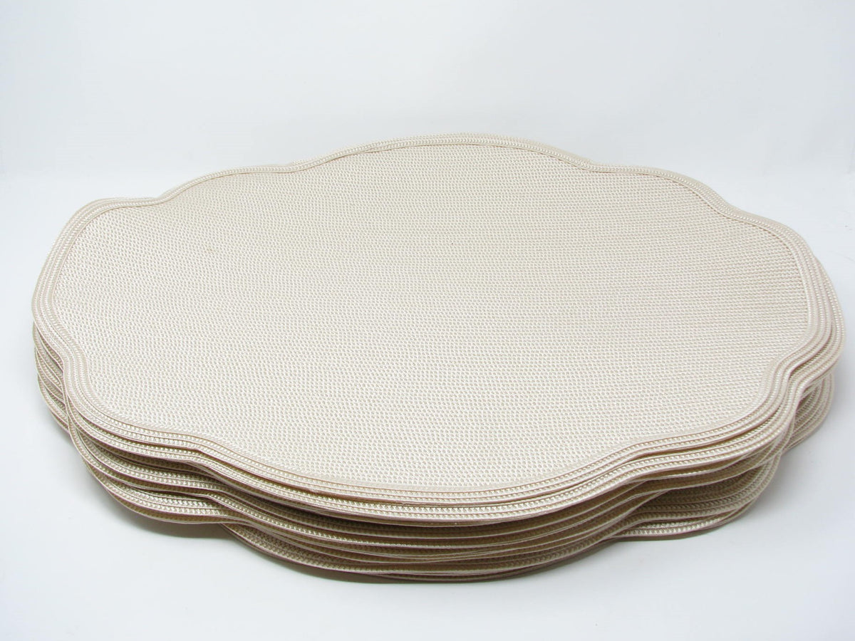 Deborah Rhodes New York Oblong Ivory Beige Braided Nylon Placemats 1