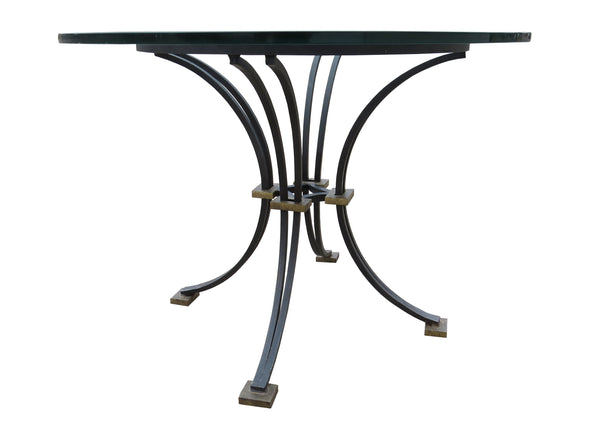 edgebrookhouse - French Art Deco Iron and Gilt Center Table in the Manner of Jacques Adnet and Gilbert Poillerat