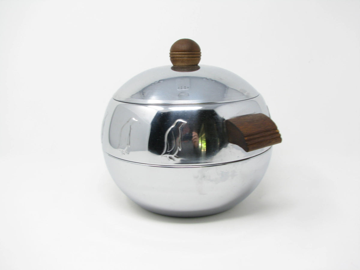 Vintage 1940s West Bend Stainless Steel Penguin Ice Bucket / Hot Serve