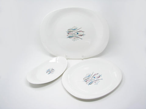 edgebrookhouse - Vintage 1950s Anton Refregier for Paden City Pottery Calligraphy Serving Platters - 3 Pieces