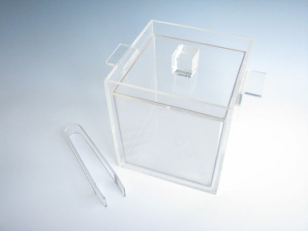 edgebrookhouse - Vintage Acrylic Square Ice Bucket with Insert and Tongs