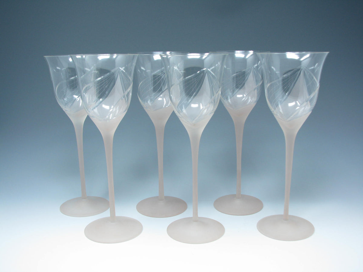 Set of 4 Antique Wine Glasses, French, Gilt, Decorative, Stem Glass, Art  Deco For Sale at 1stDibs