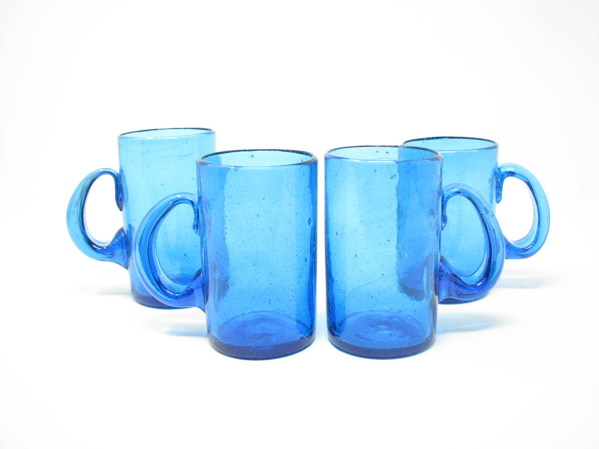 Handblown Glass Cobalt Mug Large Size.