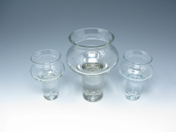edgebrookhouse - Vintage Danish Designed Air Bubble Glass Candle Holders Made in Poland - 3 Pieces