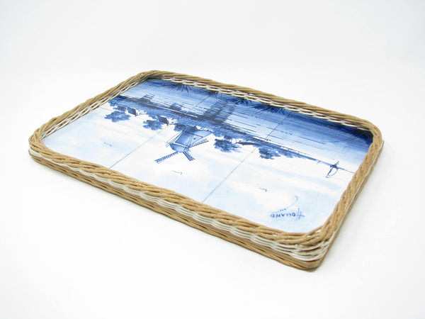 edgebrookhouse - Vintage Dutch Delfts Pottery Tile Decorative Serving Tray with Windmills Holland