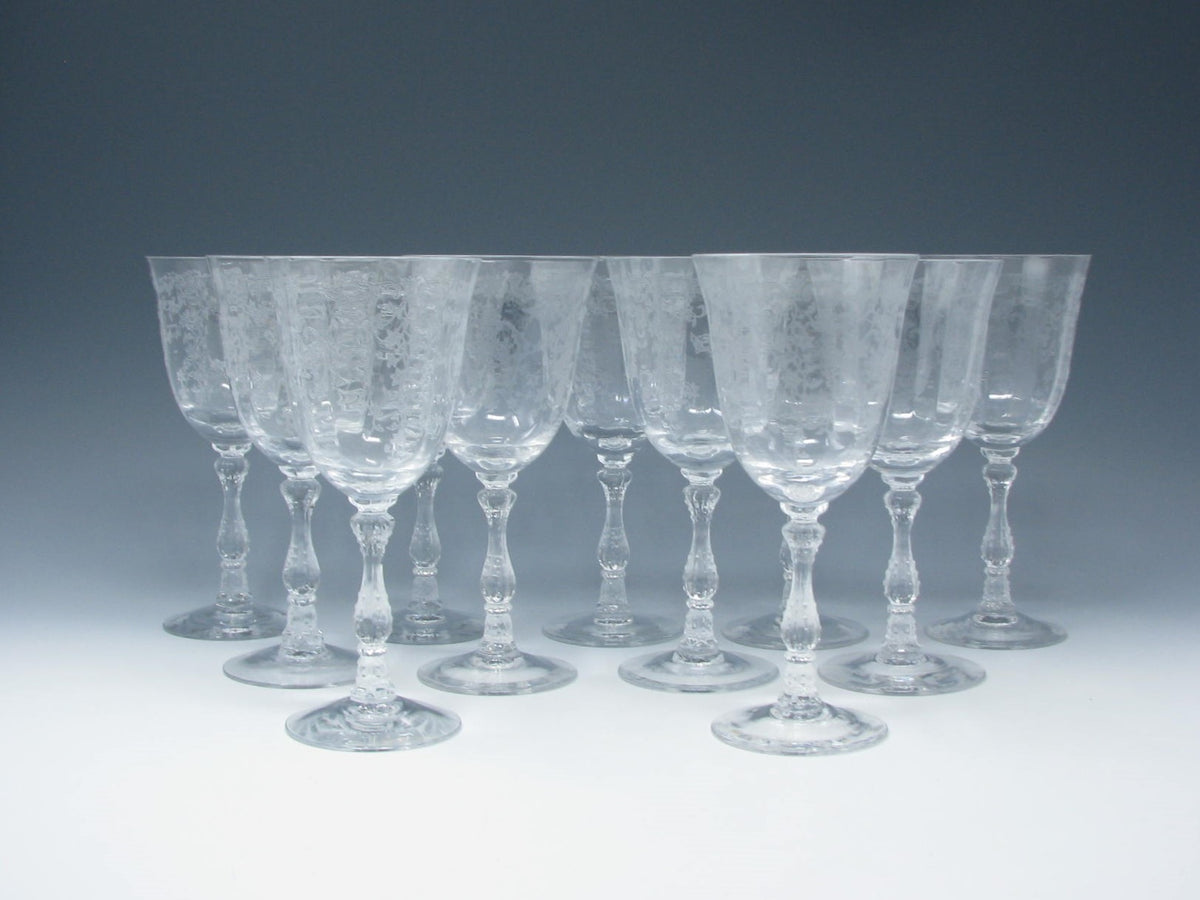 Vintage Frosted Filigree Wine Glass