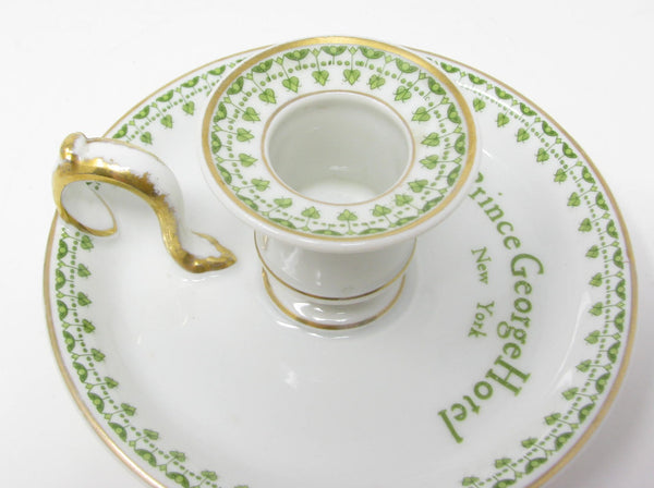 edgebrookhouse - Vintage GDA Limoges Prince George Hotel New York Porcelain Candle Holder