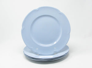 edgebrookhouse - Vintage Johnson Brothers Greydawn Blue Light Blue Scalloped Dinner Plates - 4 Pieces