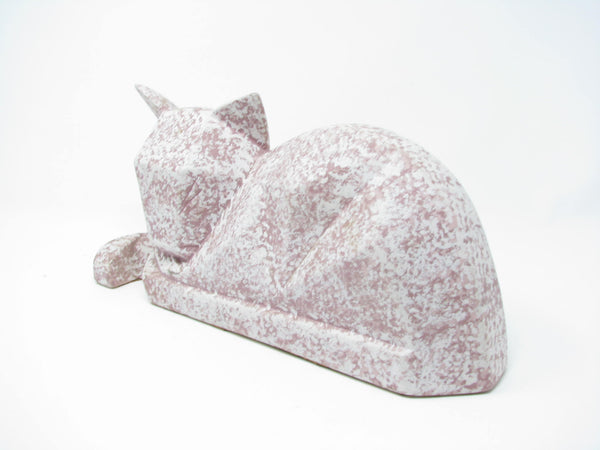edgebrookhouse - Vintage Origami Cat Shaped Ceramic Statuette Figurine
