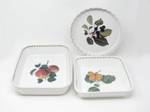 edgebrookhouse - Vintage Rosina Queens Hookers Fruit Baking Dish Set Square Rectangular Quiche - 3 Pieces