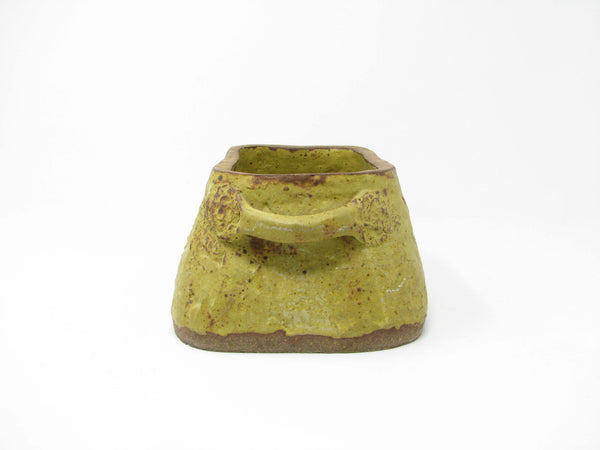 edgebrookhouse - Vintage Rustic Pottery Planter or Handled Vessel by Potter Birthisel Signed