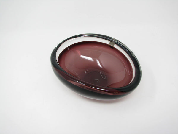 edgebrookhouse - Vintage SEA Glasbruk Kosta Sweden Amethyst Purple Cased Glass Decorative Bowl