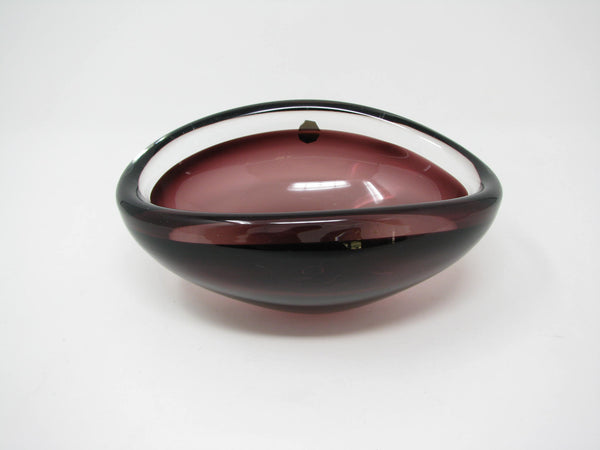 edgebrookhouse - Vintage SEA Glasbruk Kosta Sweden Amethyst Purple Cased Glass Decorative Bowl