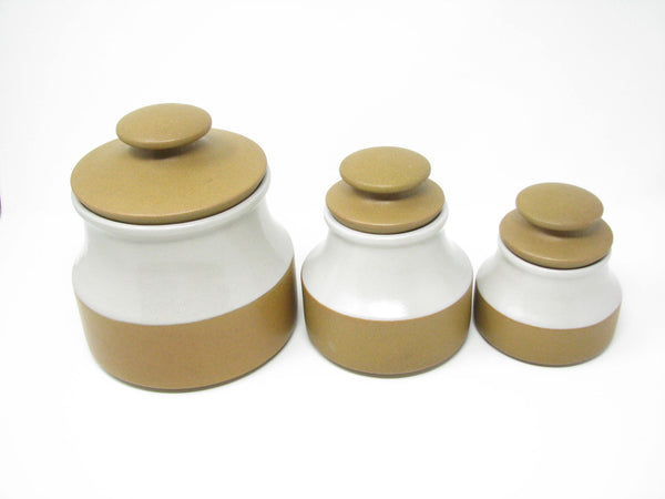 edgebrookhouse - Vintage Stoneware Graduated Lidded Canisters Made in USA - Set of 3