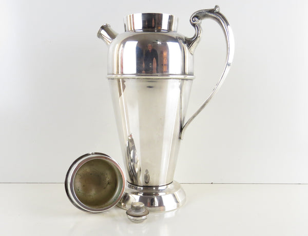 1930s Art Deco Silver Plated Cocktail Shaker / Pitcher Attributed to Charles S Green Co Birmingham