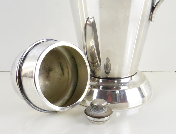 1930s Art Deco Silver Plated Cocktail Shaker / Pitcher Attributed to Charles S Green Co Birmingham