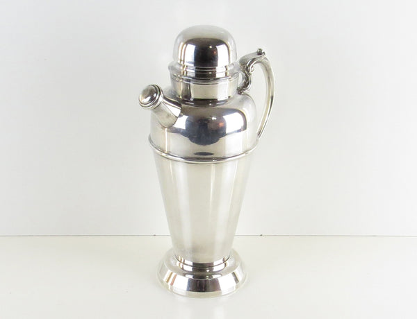 1930s Art Deco Silver Plated Cocktail Shaker / Pitcher Attributed to Charles S Green Co Birmingham