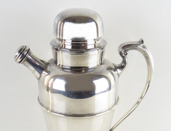 1930s Art Deco Silver Plated Cocktail Shaker / Pitcher Attributed to Charles S Green Co Birmingham