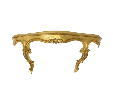 Vintage Florentine Small Gilt Wood Shelf Made in Italy