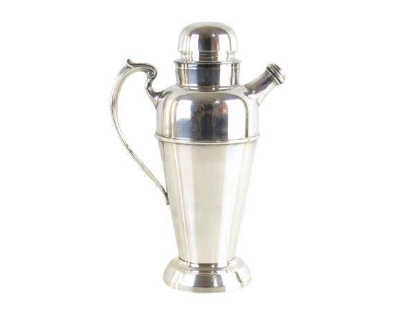 1930s Art Deco Silver Plated Cocktail Shaker / Pitcher Attributed to Charles S Green Co Birmingham