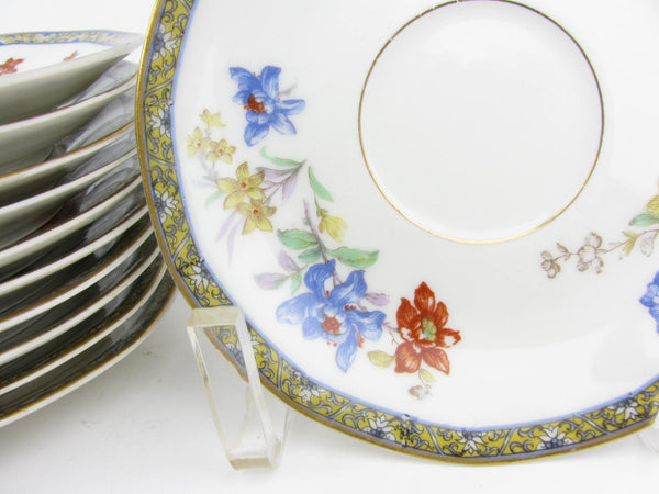 edgebrookhouse - Antique Theodore Haviland Ganga Floral Basket Porcelain Saucers