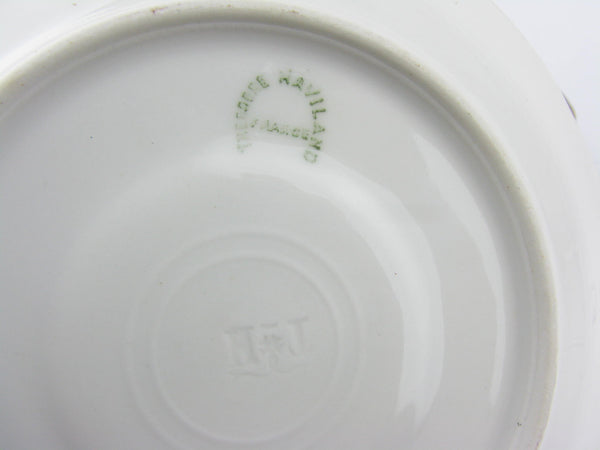 edgebrookhouse - Antique Theodore Haviland Ganga Floral Basket Porcelain Saucers