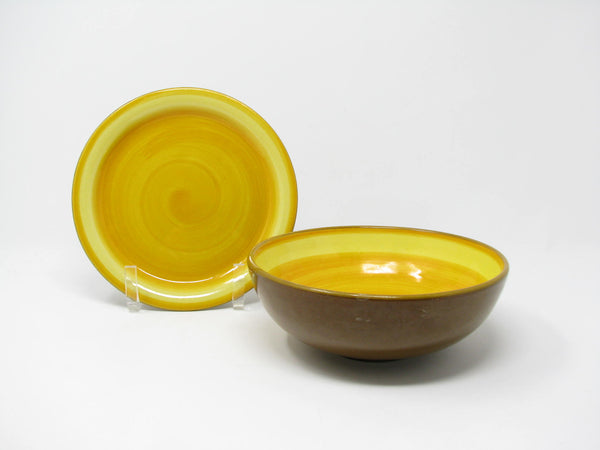 edgebrookhouse - Vintage Gabriel Sweden Pottery Bowl and Small Plate - 2 Pieces