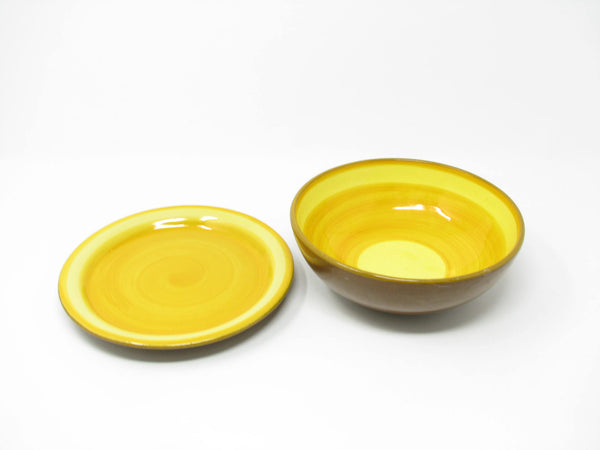 edgebrookhouse - Vintage Gabriel Sweden Pottery Bowl and Small Plate - 2 Pieces