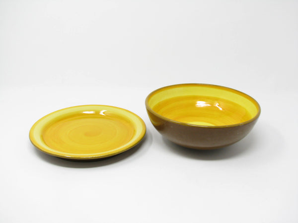 edgebrookhouse - Vintage Gabriel Sweden Pottery Bowl and Small Plate - 2 Pieces