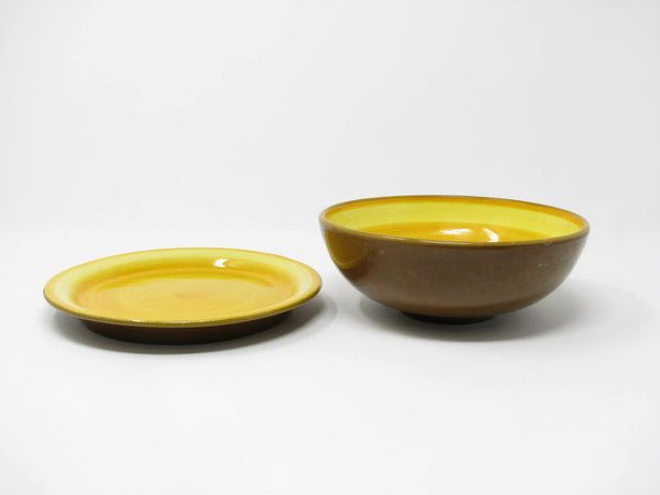 edgebrookhouse - Vintage Gabriel Sweden Pottery Bowl and Small Plate - 2 Pieces