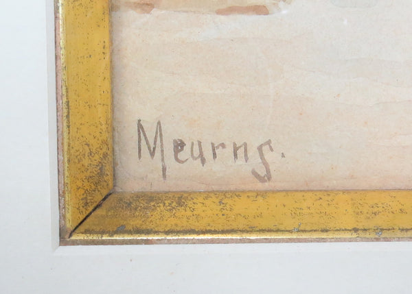 edgebrookhouse - Antique Original Fanny Mearns Watercolor in Aesthetic Movement Gilt and Gesso Frame