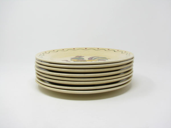 edgebrookhouse Vintage Metlox Poppytrail California Provincial Rooster Dinner Plates - 8 Pieces