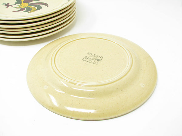 edgebrookhouse Vintage Metlox Poppytrail California Provincial Rooster Dinner Plates - 8 Pieces