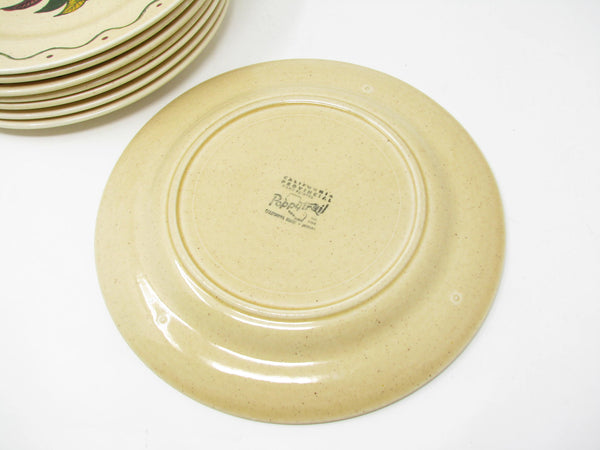 edgebrookhouse Vintage Metlox Poppytrail California Provincial Rooster Dinner Plates - 8 Pieces
