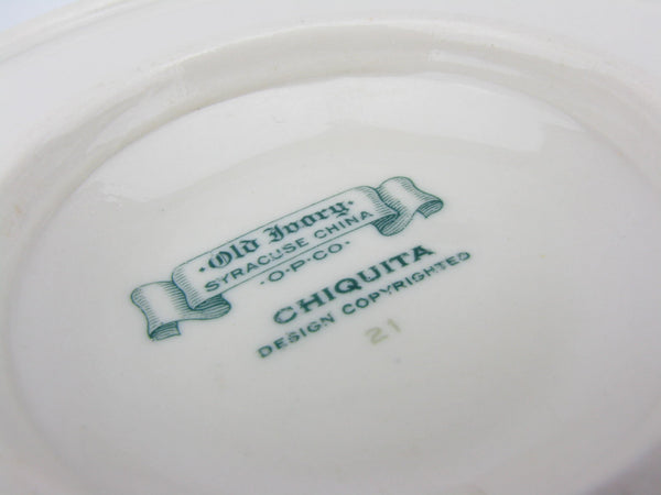Vintage Syracuse Old Ivory Chiquita Gravy Boat with Attached Underplate