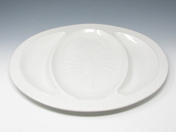 Vintage Studio Nova Large White Ceramic Platter with Embossed Lobster Made in Japan