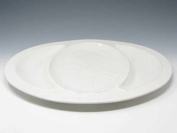 Vintage Studio Nova Large White Ceramic Platter with Embossed Lobster Made in Japan