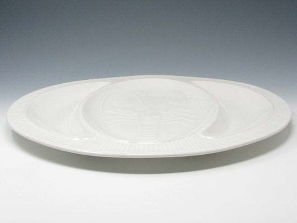 Vintage Studio Nova Large White Ceramic Platter with Embossed Lobster Made in Japan